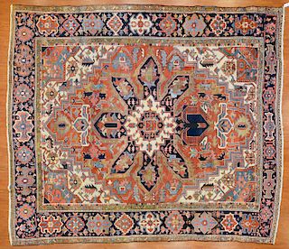 Antique Serapi Carpet, Persia, 10.1 x 11.9