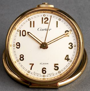 Cartier Brass 8 Day Travel Alarm Clock