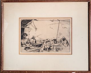 James Whistler "Soupe a Trois Sous" Etching 1859
