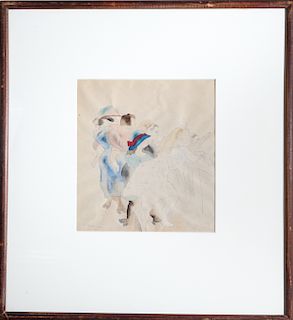 Jules Pascin "Woman w Children" Watercolor
