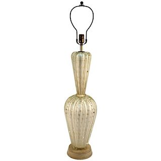 Italian Murano Glass Table Lamp w Gold Flecks