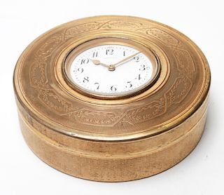 Tiffany & Co. Sterling Silver Gilt Desk Clock