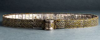 Possibly Russian Silver & Niello Belt Early 19th C