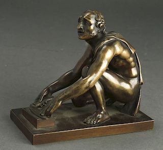 German "Nude Man" Sanson Foundry Bronze Sculpture