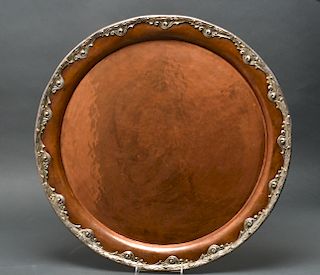 Marcus & Co Sterling Silver & Copper Charger Tray