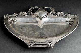 Art Nouveau Austrian Silver Shaped Tray C. 1900