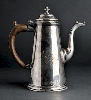 Possibly Early American Silver Coffeepot 18th C.