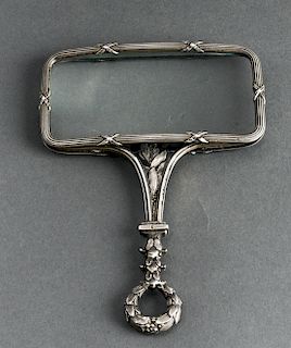 French Art Nouveau Silver Magnifying Glass