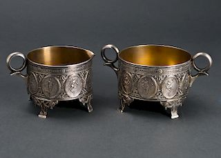 Whiting Sterling Neoclassical Sugar & Creamer, 2