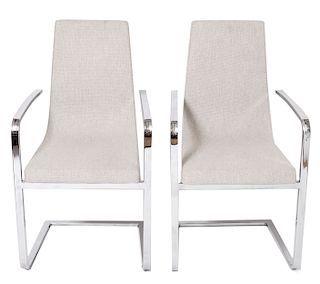 Calligaris Italian Modern Upholstered Chairs Pair