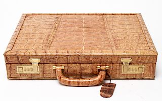 Exotic Crocodile Leather Briefcase Attache Case