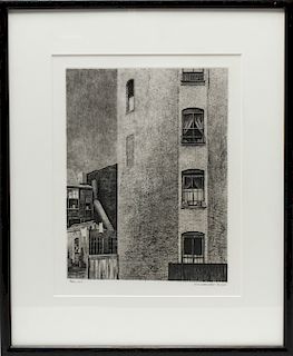 Armin Landeck "Tenement Walls" Drypoint on Paper