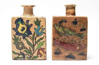 Persian Glazed Pottery Vases / Bottles, 2