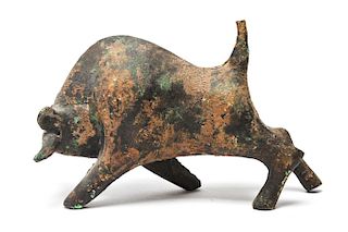 "Charging Bull" Cast Iron Figure / Sculpture