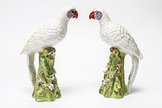 Italian Bird Figurines Hand-Painted Porcelain Pair