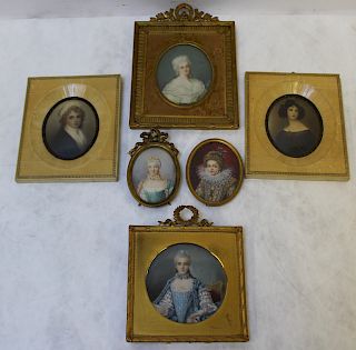 Lot Of 6 Framed Miniature Portraits.