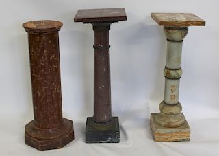 Lot Of 3 Antique Pedestals To Inc.