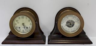 CHELSEA Ships Clock and a Ships Barometer.
