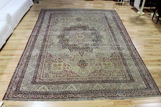 Large Antique and Finely Hand Woven Kerman Carpet.