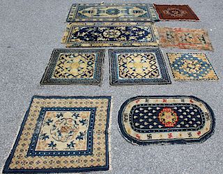 Grouping of 9 Antique Chinese Hand Woven Mats and