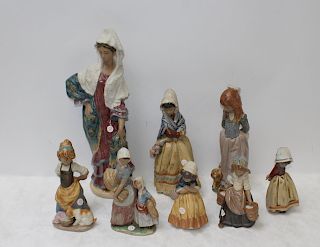 LLADRO. Lot of 8 Porcelain Figures.