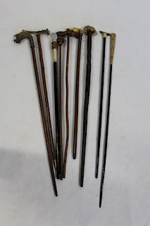 Lot of 9 Assorted Antique Walking Sticks/Canes