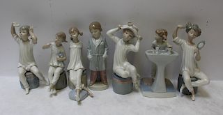 LLADRO. Grouping of 7 Porcelain Figurines of