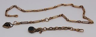 JEWELRY. 14kt Gold Victorian Fob Grouping.