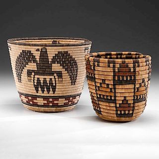 Hopi Second Mesa Polychrome Baskets 
