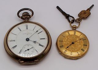JEWELRY. Grouping of (2) Pocket Watches, 1 Gold.