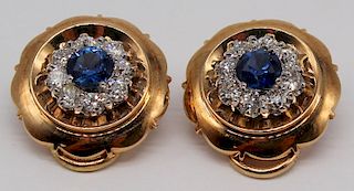 JEWELRY. Pair of Julius Cohen GIA Sapphire and