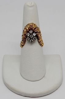 JEWELRY. Gil Albert 18kt Gold and Diamond Ring.
