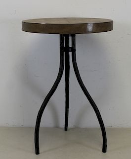Attributed To Holly Hunt Shagreen Iron Base Table.