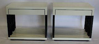 HOLLY HUNT. Pair of Lacquered End Tables