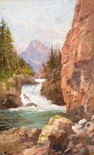 John Fery (1859–1934): Swiftcurrent Falls – Glacier Park (1920)