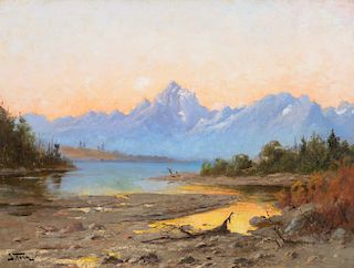 John Fery (1859–1934): Outlet of Jackson Lake with Teton Mountains, Wyoming