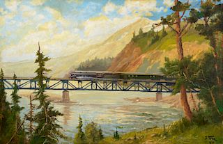 John Fery (1859–1934): Smith River Train – Northern Pacific