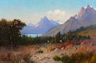 John Fery (1859–1934): Elk in the Rockies