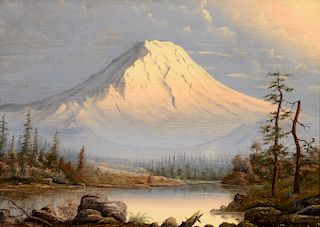 William Samuel Parrott (1843–1915): Evening, Mt. Rainier; Sunset, Mt. Hood