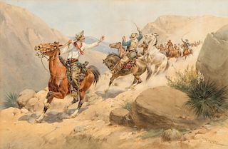 Herman W. Hansen (1854–1924): Danger Ahead (Horse Thieves)