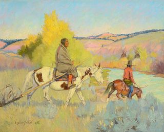 E. William Gollings (1878–1932): Camp on the Tongue River (1912)