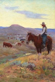 E. William Gollings (1878–1932): Waiting on the Herd (1918)