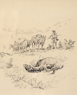 Charles M. Russell (1864–1926): The Elk Hunt (1926)