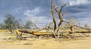 David Shepherd (1931–2017): Storm over the Luangwa (1971)