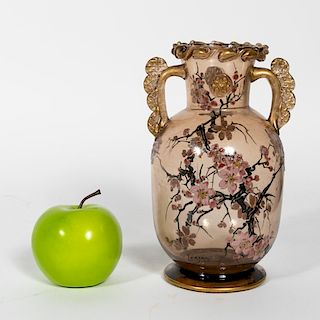 Legras Art Nouveau Double Handled Glass Vase