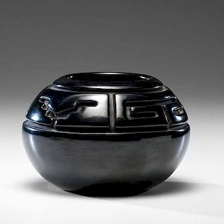 Margaret Tafoya (Santa Clara, 1904-2001) Carved Blackware Jar 