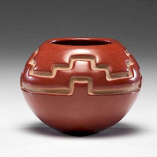 Margaret Tafoya (Santa Clara, 1904-2001) Carved Redware Jar 