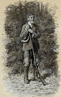Arthur Burdett Frost (1851-1928) Sawney with his Long Rifle