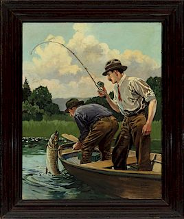 Lynn Bogue Hunt (1878-1960) Muskie Fishing