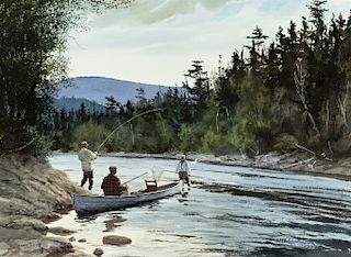 Brett James Smith (b. 1958) Salmon Fishing